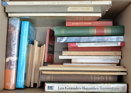 Cartone contente libri inerenti argomenti d'arte