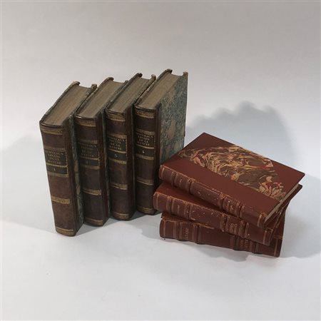 Lotto composto da diversi volumi antichi in lingua francese e italiana...