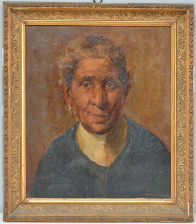 Sandro Perini (XX Secolo 0) "Impressione, ritratto" 1928 A.VI, olio su...