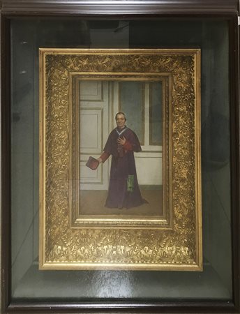 Maestro Veneto del secolo XIX “Ritratto di cardinale” ‘91 olio su tavoletta...