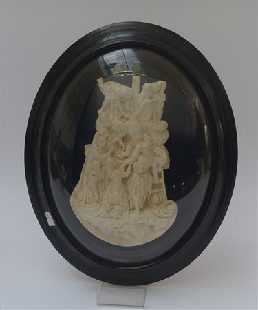 Arte del secolo XIX "Deposizione" scultura in schiuma (h. cm 26) Contenuta in...