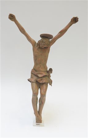 Scultore della fine del secolo XIX "Cristo crocifisso" gruppo in terracotta...