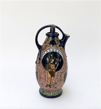 Lotto composto da un gruppo di dieci piatti e uno da otto decorati a soggetto...