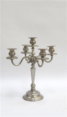 Candelabro in metallo a cinque fiamme (h cm 35) (difetti)