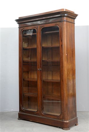 Armadio a vetrina con due battenti e angoli smussati (cm 123x215x47) (difetti)