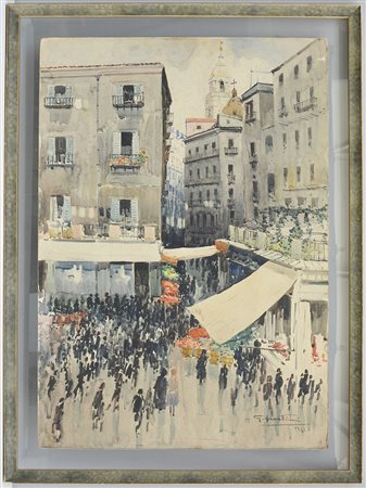 Lentini Giovanni (Palermo 1882 - Milano 1955) "Palermo", acquerello su...