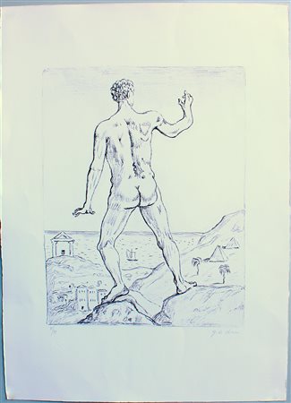 Giorgio De Chirico (Volos 1888 - Roma 1978) "Hercole" 1973 litografia, cm...