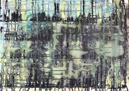 MASSIMO SOLDI Ricordo di un bosco, 2018 inchiostro su tela cm 50x70