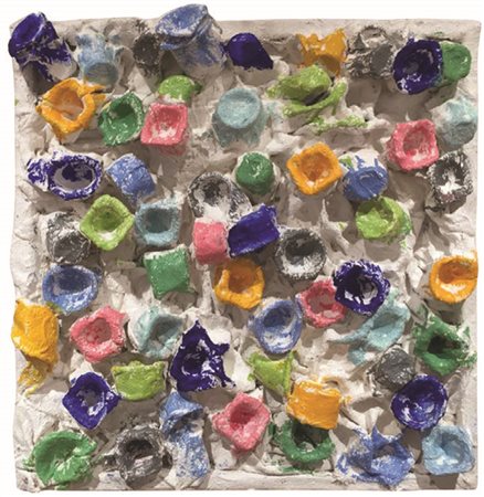 FEDERICO ERRANTE Yogourt, 2009 guaina molle e pittura acrilica cm 75x75