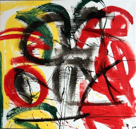 ALEX CAMINITI Punti di rottura smalto su tela cm 140x132