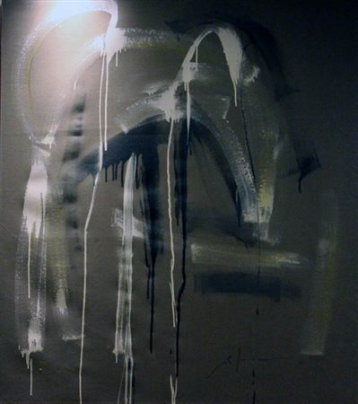 ALEX CAMINITI Punti di rottura smalto su tela cm 140x158