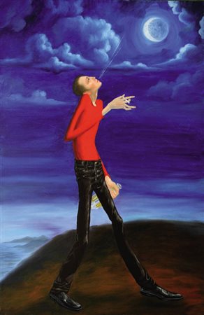 MARIO FRANCESE Espettorazione di un ubriaco alla luna, 2012 olio su tela cm...