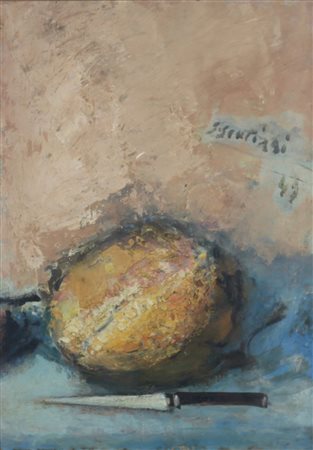 SCATIZZI SERGIO (CAPANNORI 1918 FIRENZE 2009), Natura morta sul tavolo, Olio...
