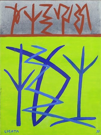 LICATA RICCARDO (TORINO 1929 VENEZIA 2014), Ricordanza, Tempera su tela Anno...