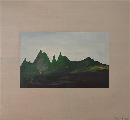 ANGELI FRANCO (ROMA 1935 ROMA 1988), Sardegna paesaggio montano, Smalto su...