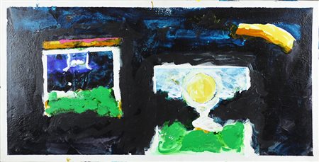 SCHIFANO MARIO (HOMS 1934 ROMA 1998), Due particolari, Smalto e acrilico su...