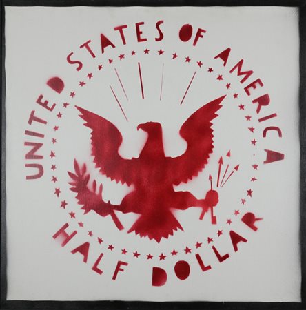 ANGELI FRANCO (ROMA 1935 ROMA 1988), Half dollar, Tecnica (antipittura)...