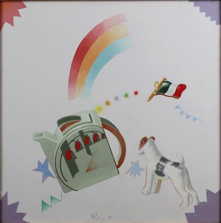 ALINARI LUCA (FIRENZE 1943), Arcobaleno, Olio su tela Anni 70 Dim. 39x39...