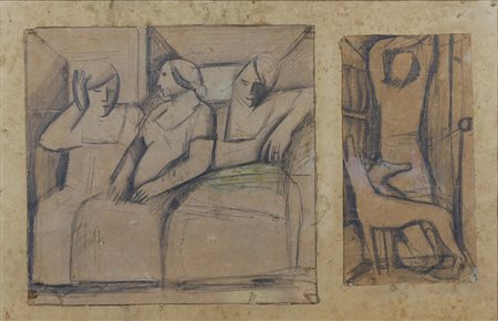 MARINI MARINO (PISTOIA 1901 VIAREGGIO 1980), Studi per bassorilievo, Matita...