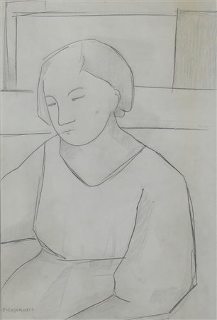 CASORATI FELICE (NOVARA 1883 TORINO 1963), Figura femminile, Matita su...