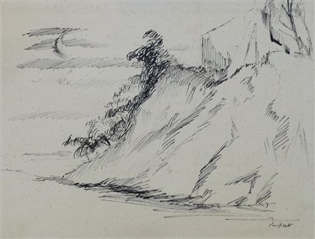 PURIFICATO DOMENICO (FONDI 1915 ROMA 1984), Composizione, China su carta Anno...