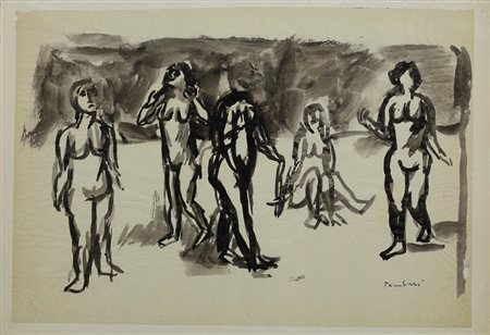 TAMBURI ORFEO (JESI 1910 PARIGI 1994), Senza titolo, Acquerello su carta Dim....