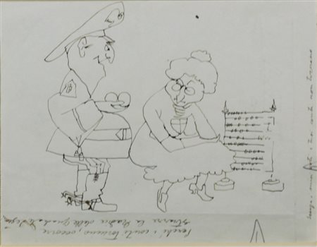 MACCARI MINO (SIENA 1898 ROMA 1989), Senza i miei voti, Disegno Anno 1957...