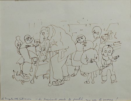 MACCARI MINO (SIENA 1898 ROMA 1989), La Nazionale perde la partita....,...