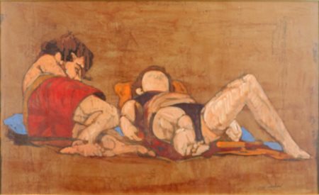 TORNABUONI LORENZO (ROMA 1934 ROMA 2004), Al sole, Olio su tavola Anno 1984...