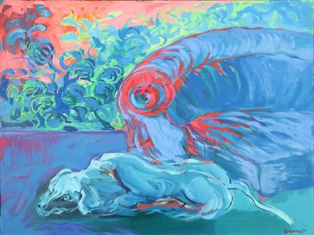 TOLOMEO CARLA (PINEROLO 1945), Senza titolo, Acrilico su tela Anno 1973 Dim....