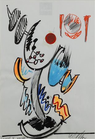 DANGELO SERGIO (MILANO 1932), Cactus e neve, Tecnica mista su carta Dim....