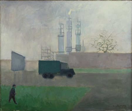 VILLORESI FRANCO (CITTA DI CASTELLO 1920 AREZZO 1975), Paesaggio, Olio su...