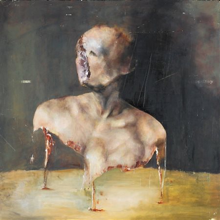 GIOCONDO FABIO (AGROPOLI 1975), Busto per pugile suonato, Olio su tela Dim....