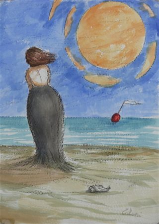 TALANI GIAMPAOLO (SAN VINCENZO 1955), Sirena di battigia, Tecnica mista su...