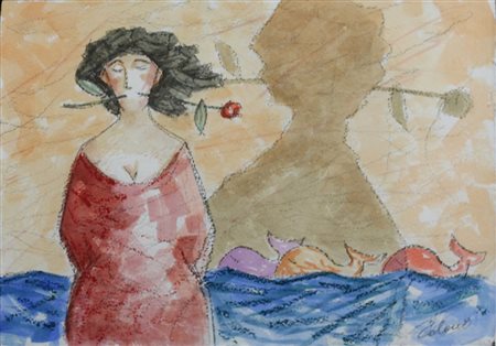 TALANI GIAMPAOLO (SAN VINCENZO 1955), La donna innamorata, Tecnica mista su...