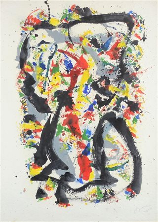 BULGARELLI LUCIO (LONIGO 1932), Senza titolo, tecnica mista su carta Anno...