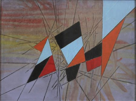 FERRARI LORIS (MILANO 1942), Senza titolo, Tecnica mista su tela Anno 1972...