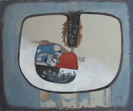 GATTI LUCIANO (1942), Il nido dell'averla, Olio su tela Anno 1980 Dim. 25x30...