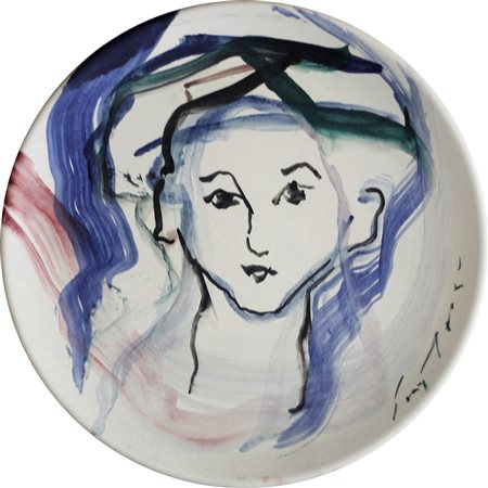 TRECCANI ERNESTO (MILANO 1920 MILANO 2009), Il piatto dell'estate, Piatto in...