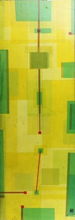 MELEGARI LUCIANO, Senza titolo, Tecnica mista su tavola 1999 Dim.111x36...