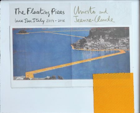 CHRISTO (Gabrovo 1935), Senza titolo, Cartolina con stoffa Dim. 14,5x21