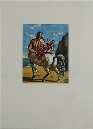 DE CHIRICO GIORGIO (VOLO 1888 ROMA 1978), Centauro con cupido, Opera grafica...