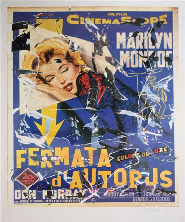 ROTELLA MIMMO (CATANZARO 1918 MILANO 2006), Marilyn, Multiplo decollage dim....