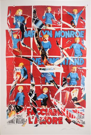 ROTELLA MIMMO (CATANZARO 1918 MILANO 2006), Marilyn, Multiplo decollage dim....