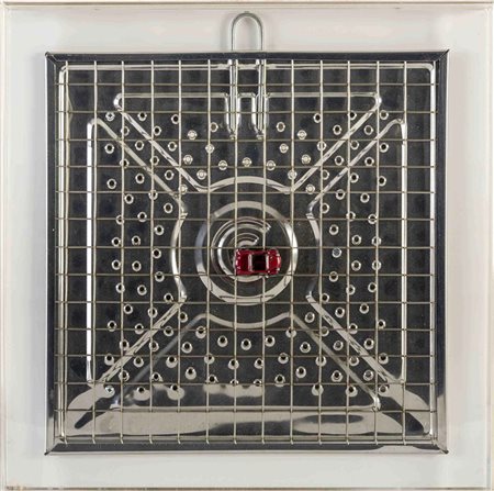 FRANCESCO DE MOLFETTA (1979) Auto-grill 2004 Griglia metallica con macchinina...