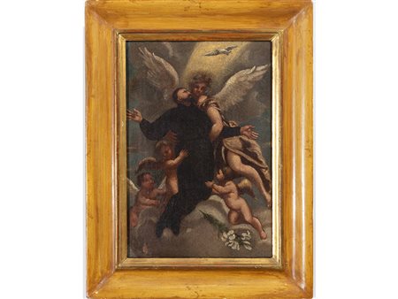 Scuola italiana (XVIII secolo) San Giuseppe da Copertino 25x30 cm Olio su tela