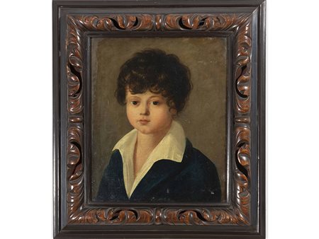 Anonimo (XIX secolo) Ritratto di fanciullo 42x34,5 cm Olio su tela