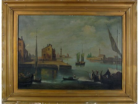 Autore non identificato (XX secolo) Veduta di Venezia 50x70 cm Olio su tela