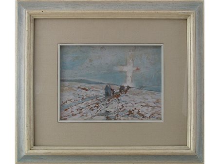 Gino Romiti (1881–1967) Senza titolo 23,5x17,5 cm Olio su compensato