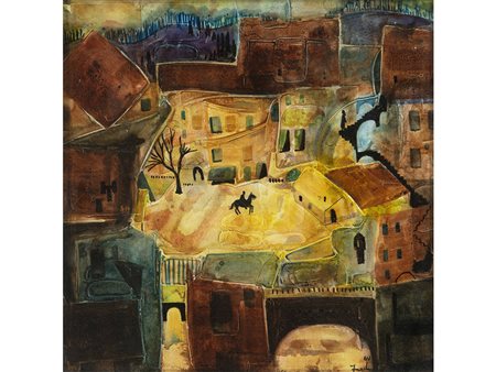 Firma illeggibile (XX secolo) Senza titolo 35x35 cm Tecnica mista su carta